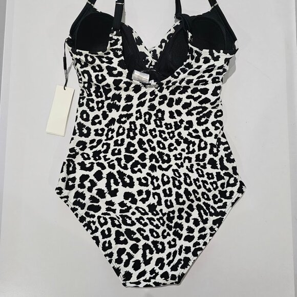 Calvin Klein Twist Tummy Control One-Piece Leopard Print - Picture 9 of 14